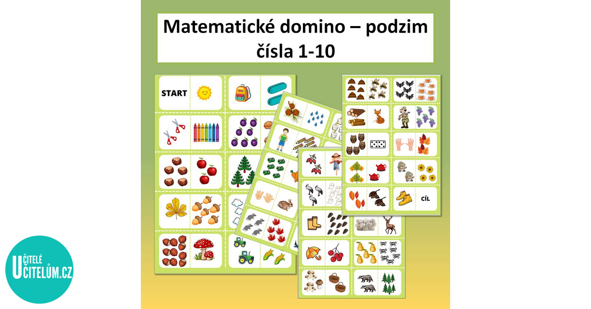 Matematické domino - podzim (počet 1-10) - Matematika | UčiteléUčitelům.cz